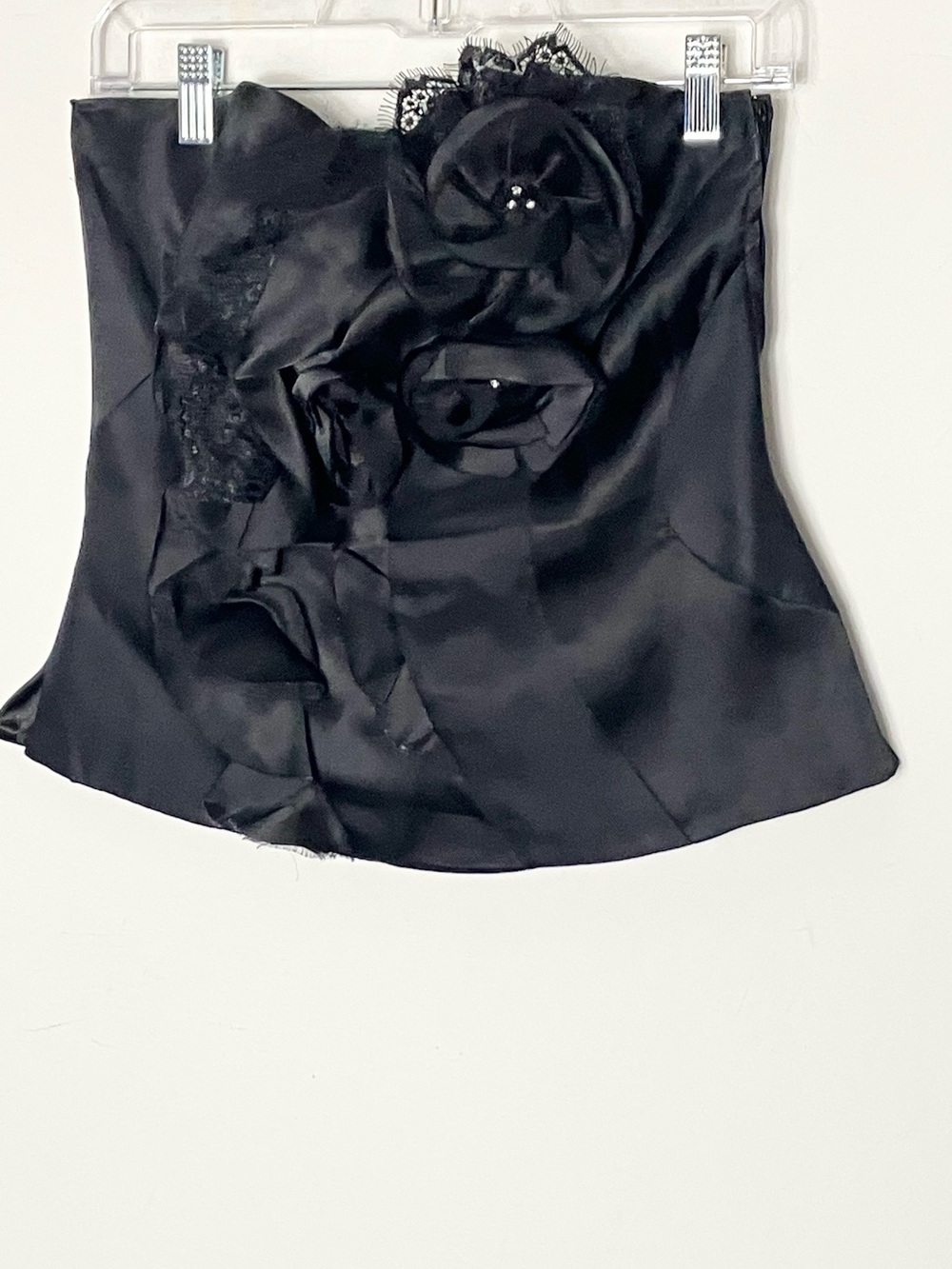 Vintage Y2K WHBM Strapless Embellished Flower Bustier Corset Top 8